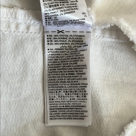 GAP Women's Oversize White Denim Overalls Raw Hem, Size L - Picture 9 of 11